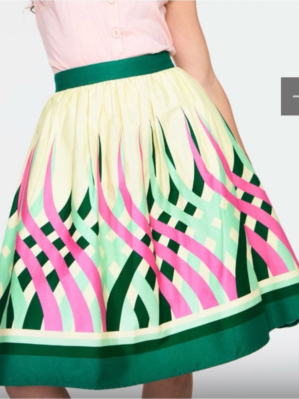 Voodoo Vixen  WATERMELON BORDER FLARE SKIRT